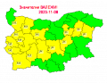 За 8 ноември 2023 г. НИМХ обявява жълт код за значителни валежи в Западна България